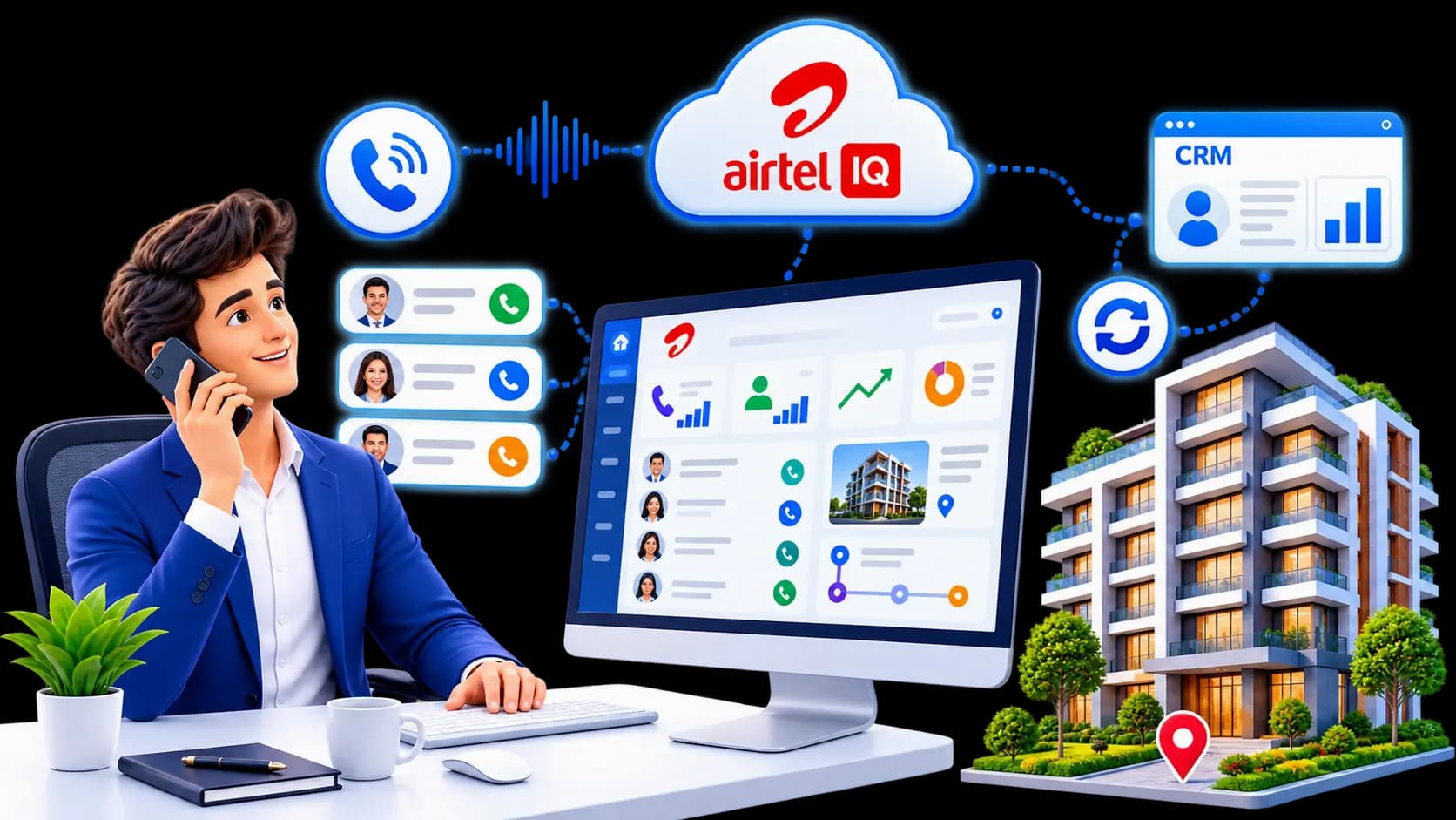 Airtel IQ CRM Integration — call to CRM workflow