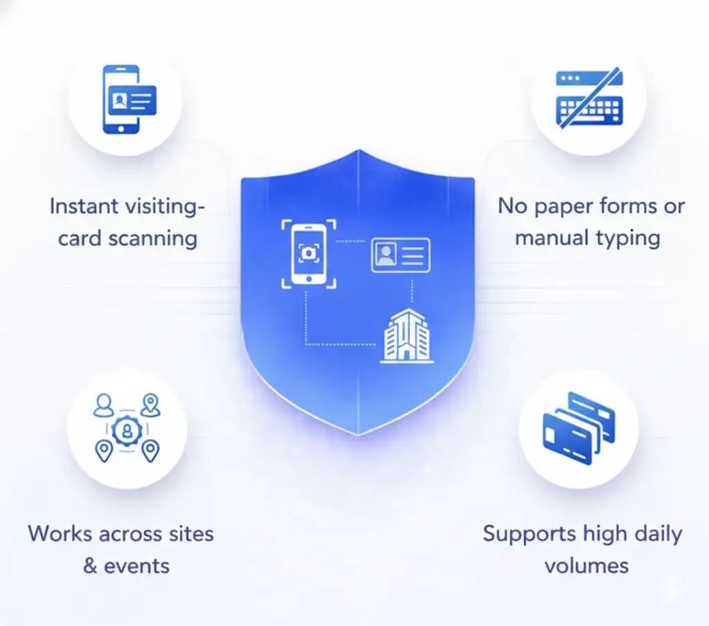   Instant Visiting Card Capture at Site & Events 