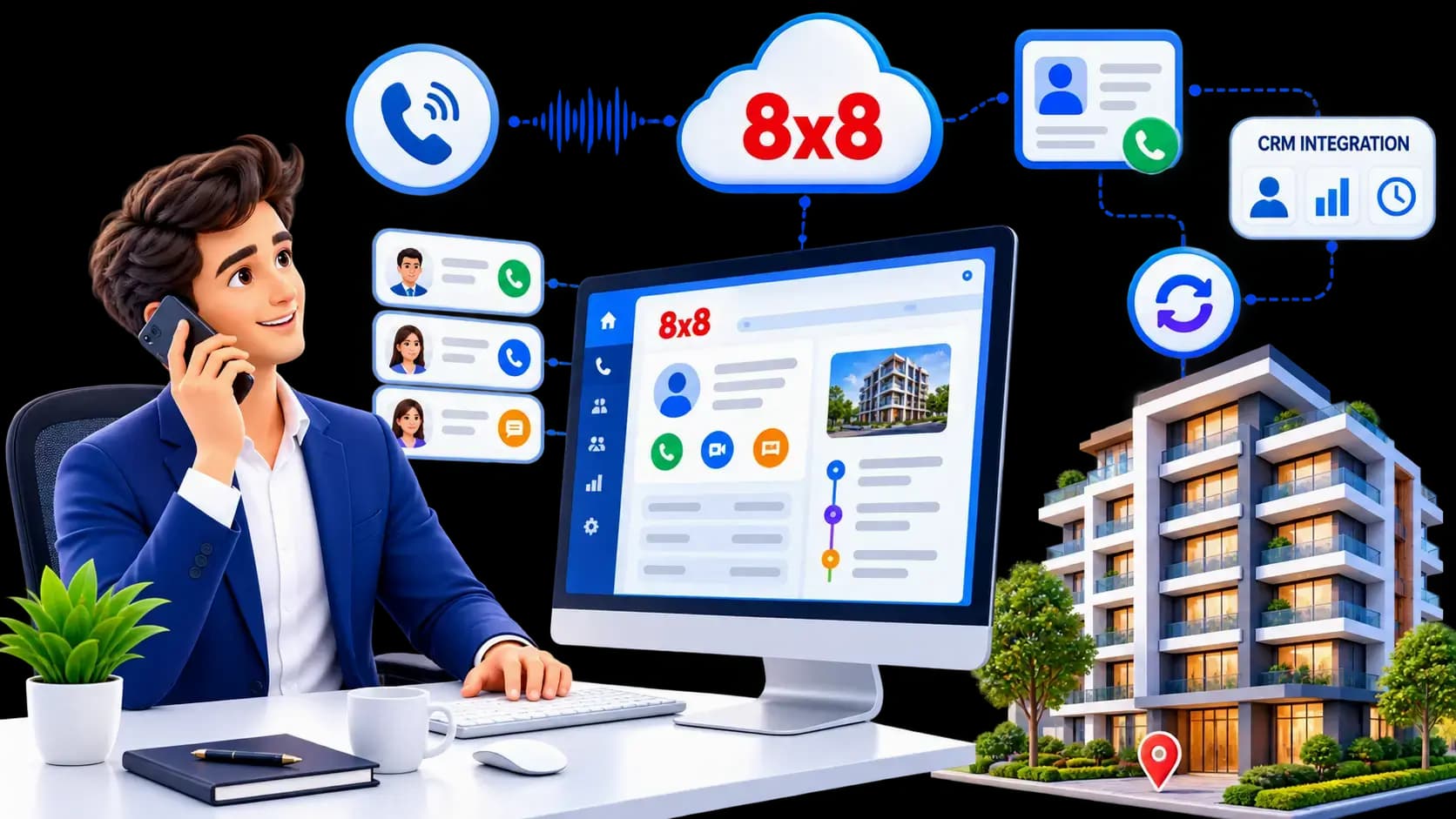 8x8 CRM Integration — call to CRM workflow